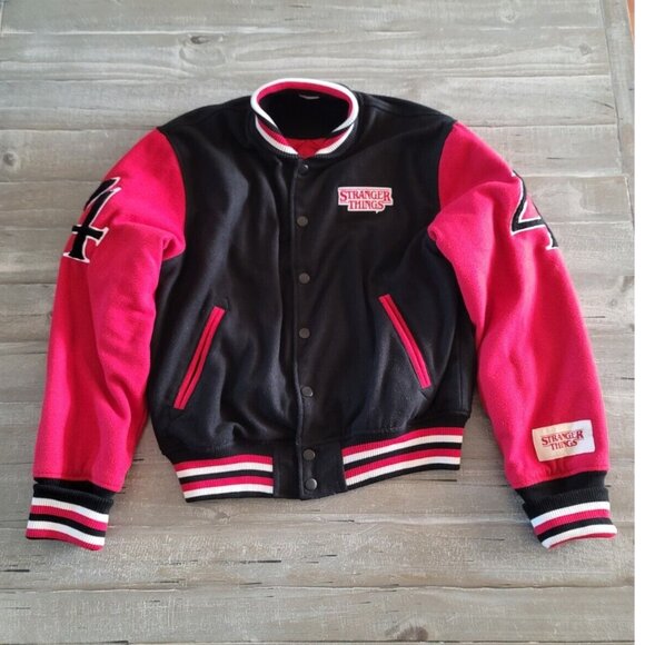 PacSun Other - Pacsun Stranger Things Hawkins Varsity Letterman Jacket Size Medium Red Black